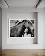Load image into Gallery viewer, Elegant interior with 'Stammering Stallion' Horse Wall Art by Addison Jones Studio displayed prominently in a refined gallery-style setting, perfect for art lovers.