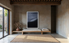 Load image into Gallery viewer, A tranquil room with Limited Edition Beach Art Fine Art Prints titled 'Blue Waves' 1/25 by an award winning photographer, enhancing the serene atmosphere of the space.