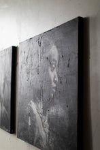 Load image into Gallery viewer, An artistic representation of mixed media street art, centered on a woman's profile, revealing the layered complexity of the artwork.