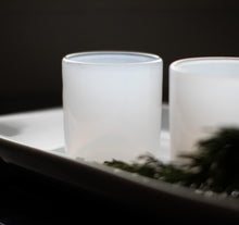 Load image into Gallery viewer, Hand Blown Artisan Glasses-Winter White Set of 2