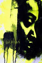 Load image into Gallery viewer, Artistic perspective of Neon Pop Art with bold yellow and black portrait details, illustrating a dynamic drip painting style.