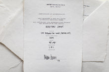 Load image into Gallery viewer, Certificate of authenticity for a street art piece, symbolizing the uniqueness and value of the original artwork.Certificate of authenticity for a street art piece, symbolizing the uniqueness and value of the original artwork.