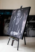 Load image into Gallery viewer, A stunning street art piece featuring a female portrait on an easel, emphasizing its artistic details and texture.