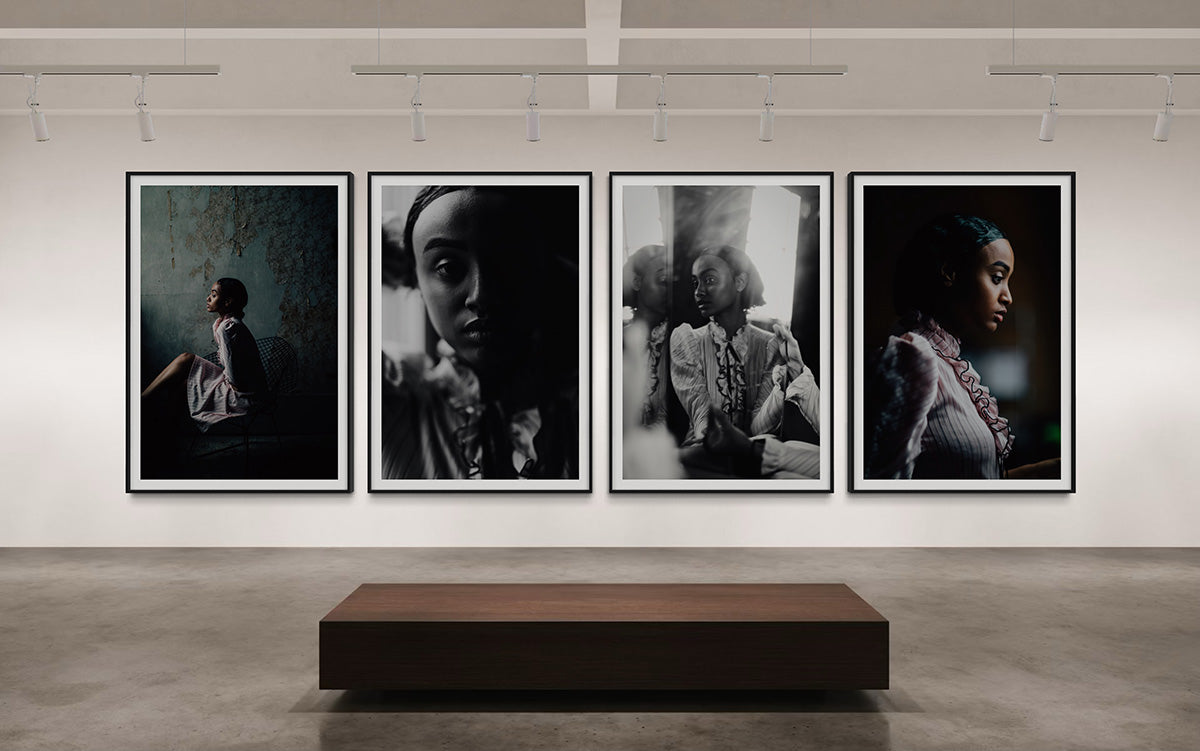 Gallery view featuring Fine Art Photography 'Echoing Heart' along with other portraits, emphasizing the unique appeal and significance of limited edition photography.