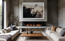 Load image into Gallery viewer, Stylish interior featuring the limited edition &#39;Curious Carlisle 025&#39; horse picture by Addison Jones Studio. The artwork elegantly complements the modern decor, embodying a blend of art and lifestyle.

