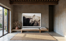 Load image into Gallery viewer, A peaceful corner showcasing &#39;Curious Carlisle 025,&#39; a limited edition horse picture by Addison Jones Studio. The artwork adds charm to the rustic interior, illustrating the beauty of horses.
