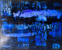 Load image into Gallery viewer, Leveling up Blue grafitti painting
