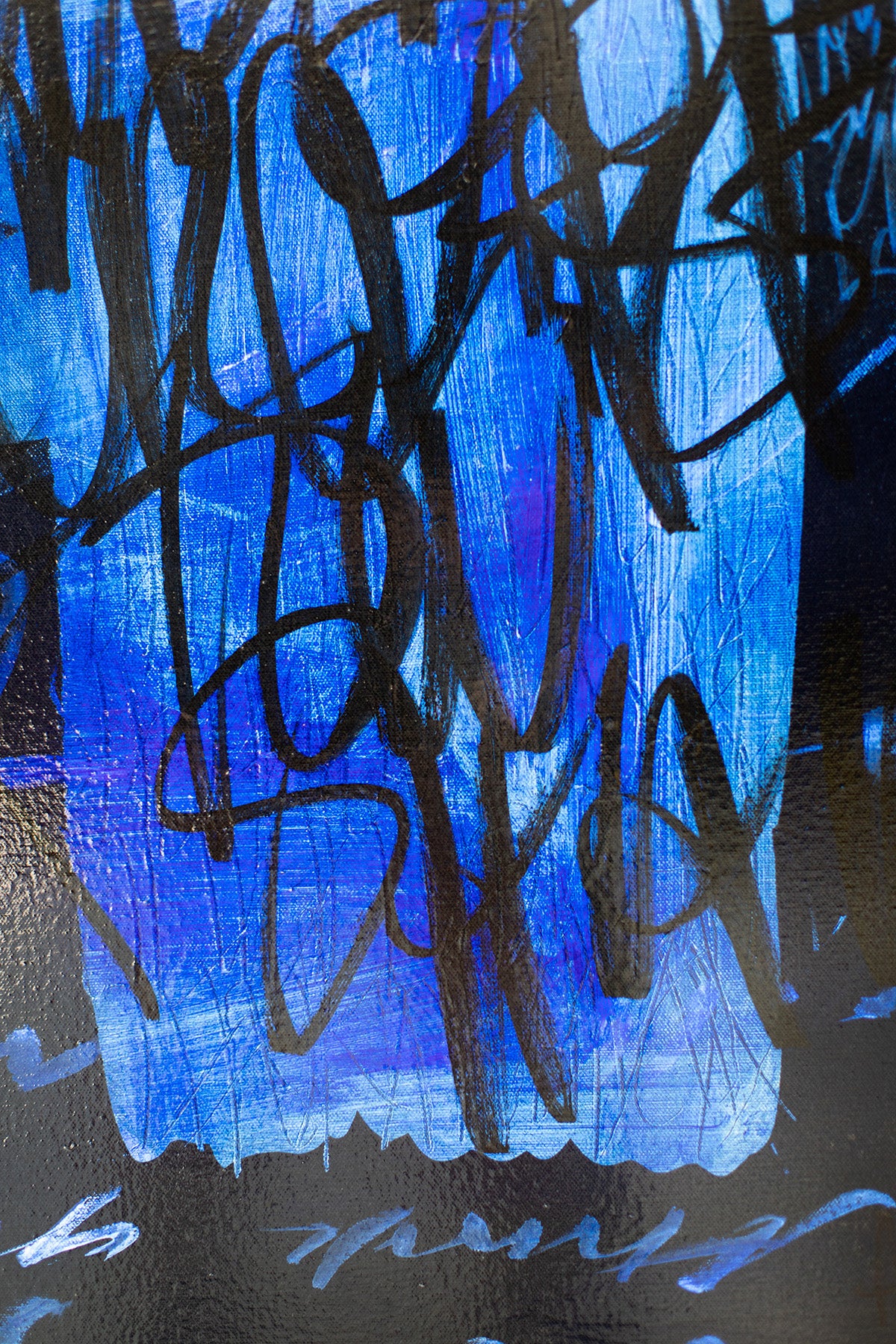 Leveling up Blue grafitti painting