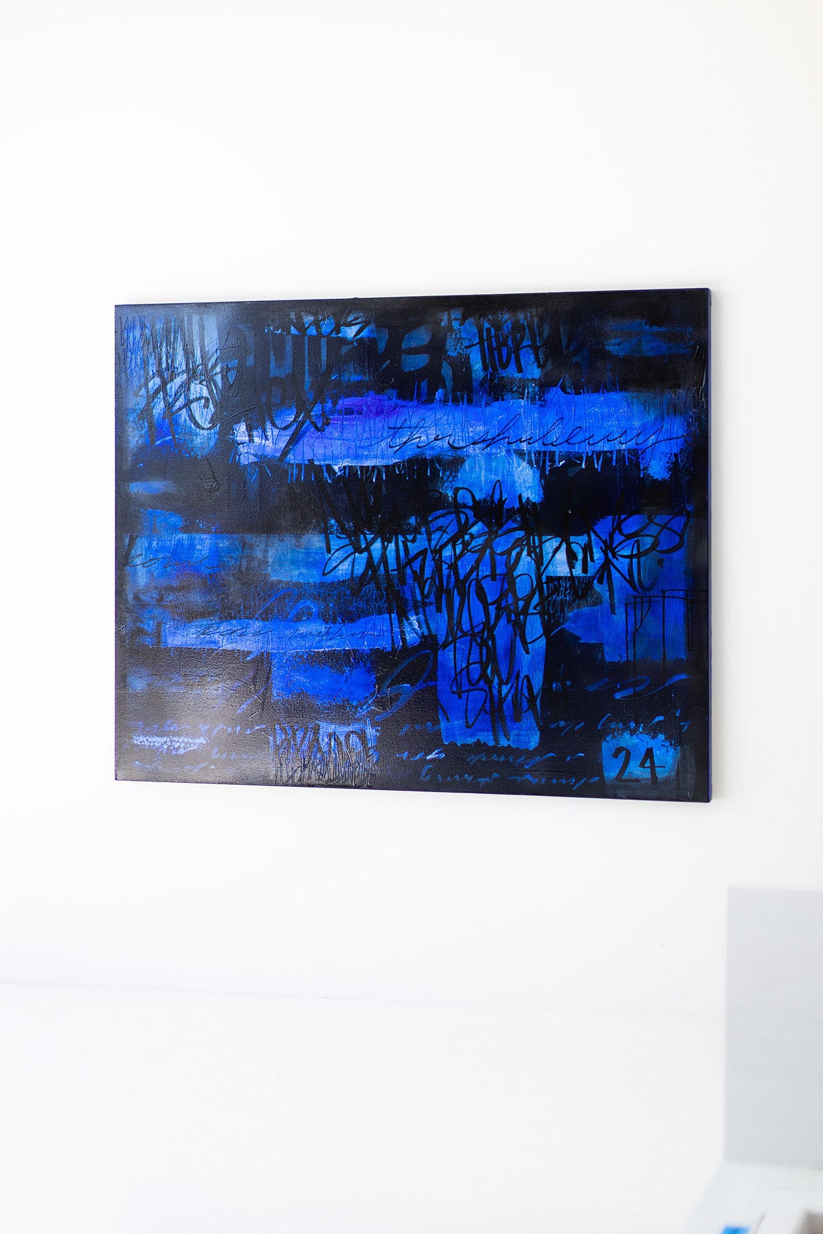 Leveling up Blue grafitti painting