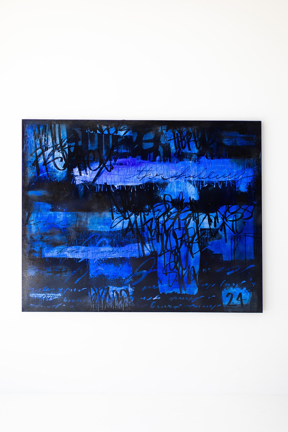 Leveling up Blue grafitti painting