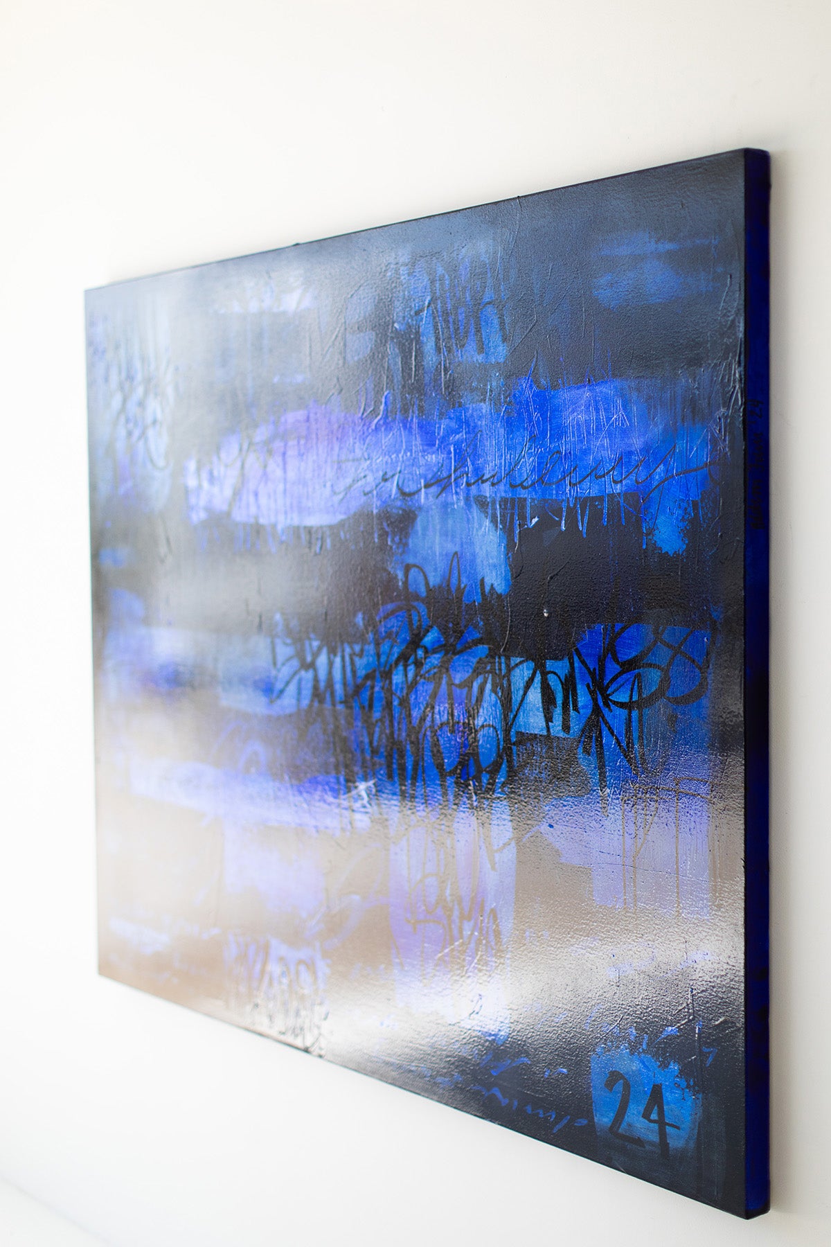 Leveling up Blue grafitti painting
