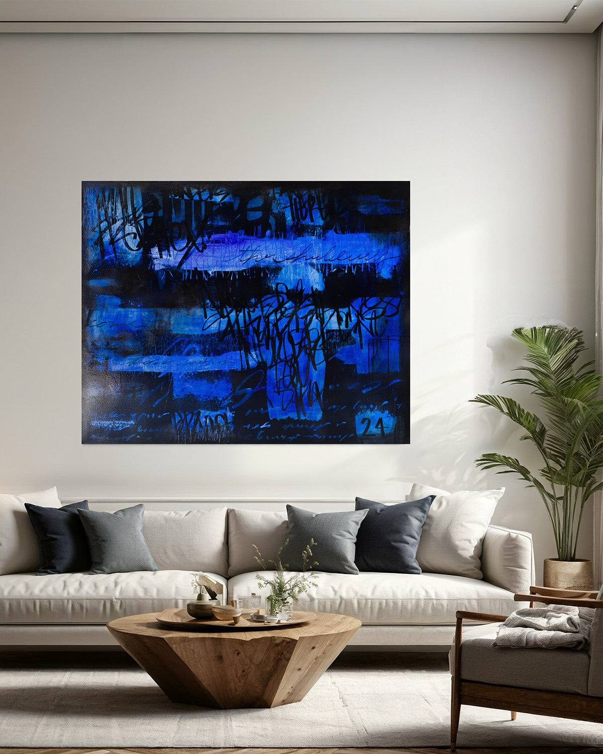 Leveling up Blue grafitti painting