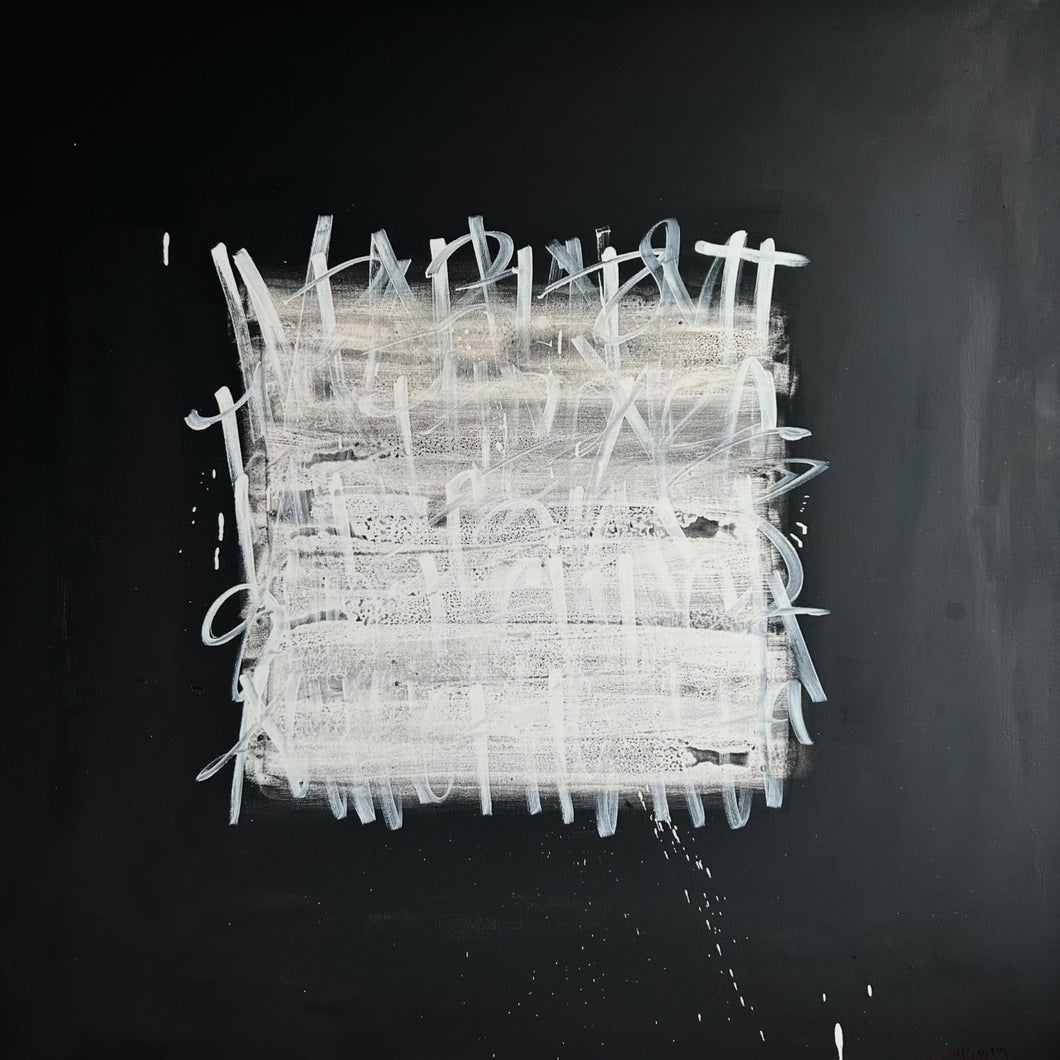 Overflowing-black and white painting