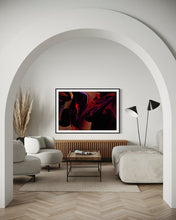 Load image into Gallery viewer, Lifestyle shot of Vibrant Abstract Art Print Mingle II by Addison Jones Studio in an elegant room setting. Limited edition hand-signed art.
