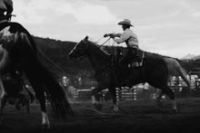 Load image into Gallery viewer, This piece of horse photography titled &quot;Gallant Gallup&quot; was taken at a Rodeo in Grand Lake, Colorado. This is a limited edition, hand-signed piece with a certificate of authenticity

 E D I T I O N:
 1/25
